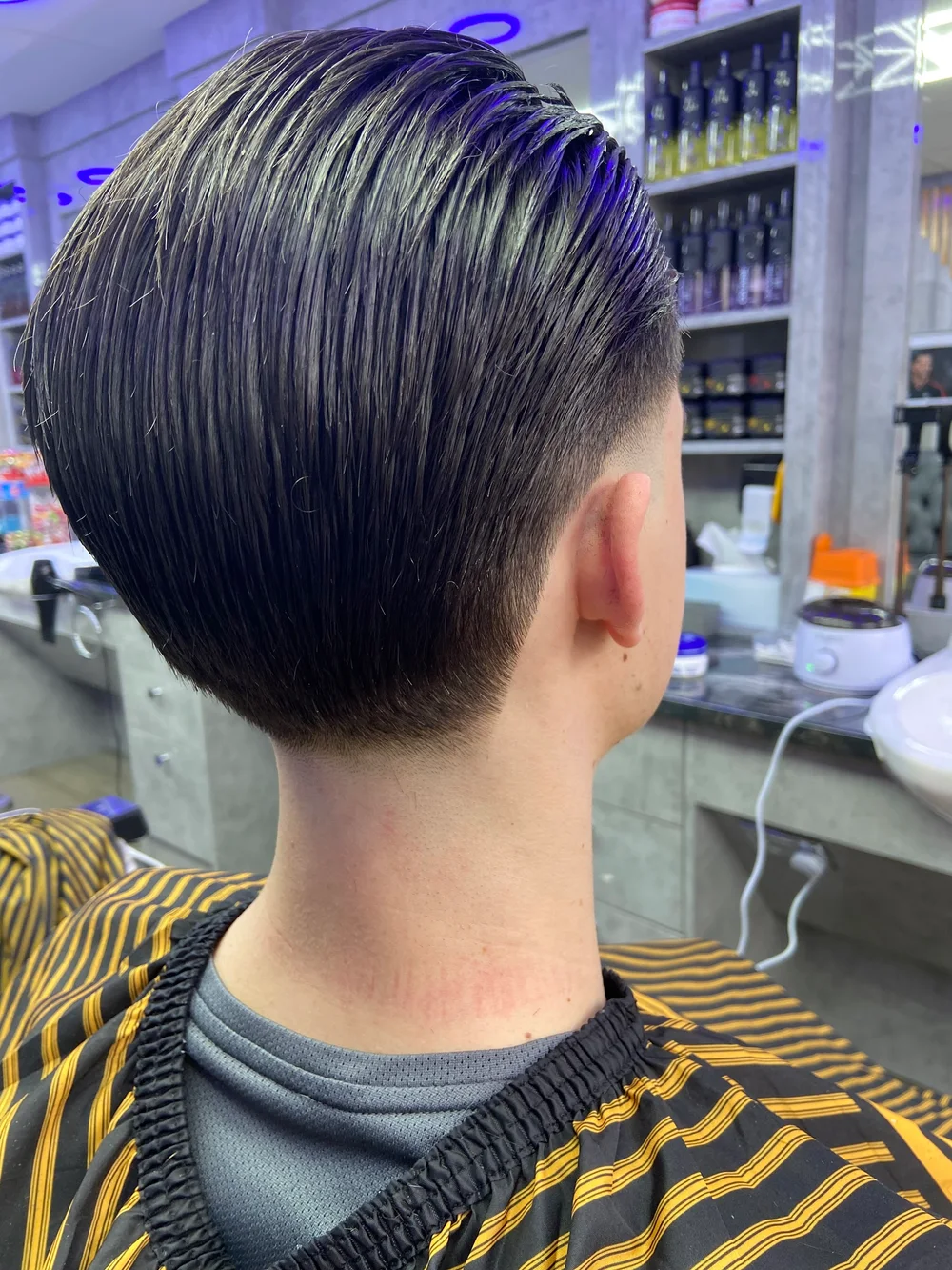 A neatly tapered haircut at Brotherhood barber